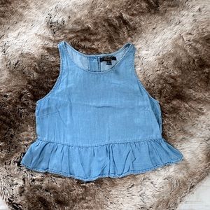 Chambray Peplum Top